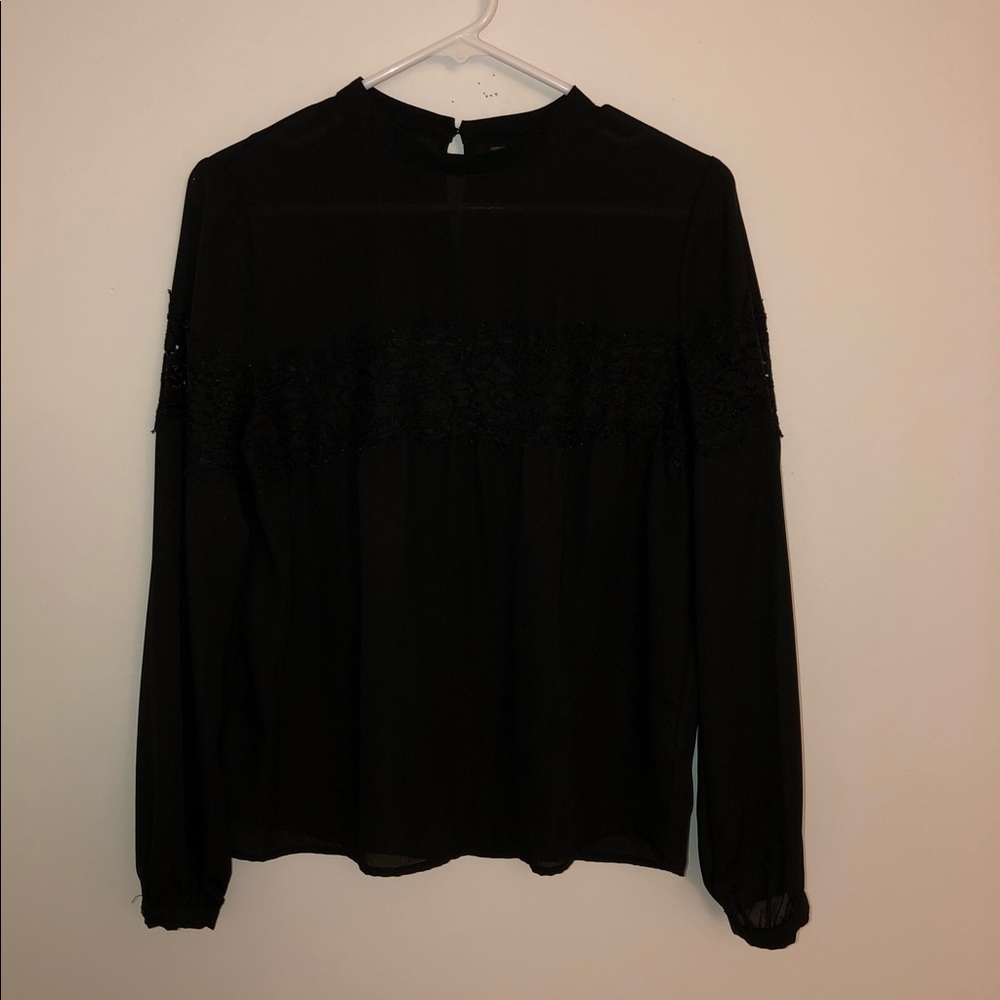 Primark Lace Sheer Long Sleeve Blouse